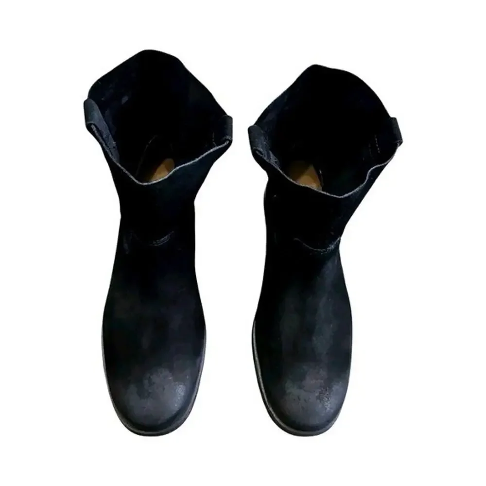 Ugg Josefene Short Boot In Black Womens Velvety Suede Size US 9.5 EU 40.5 NEW